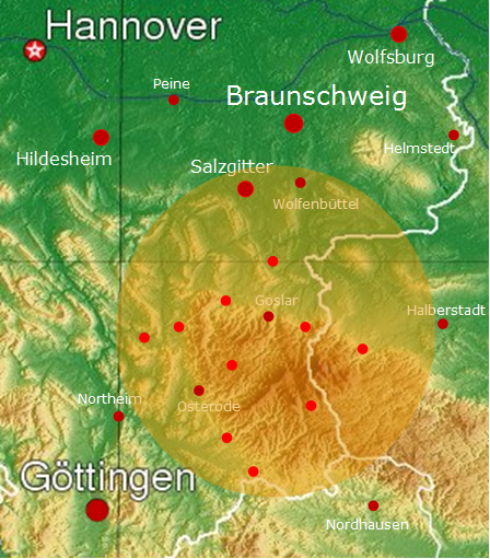 Karte Region Nordharz