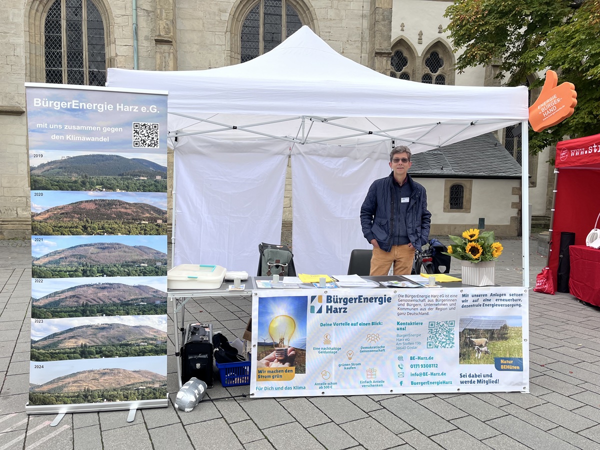 Goslarer Zukunftsfest am 27.09.2025 - Aktionsstand der BürgerEnergie Harz eG